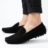 Men's Genuine Suede Penny Loafers – Flexible Sole