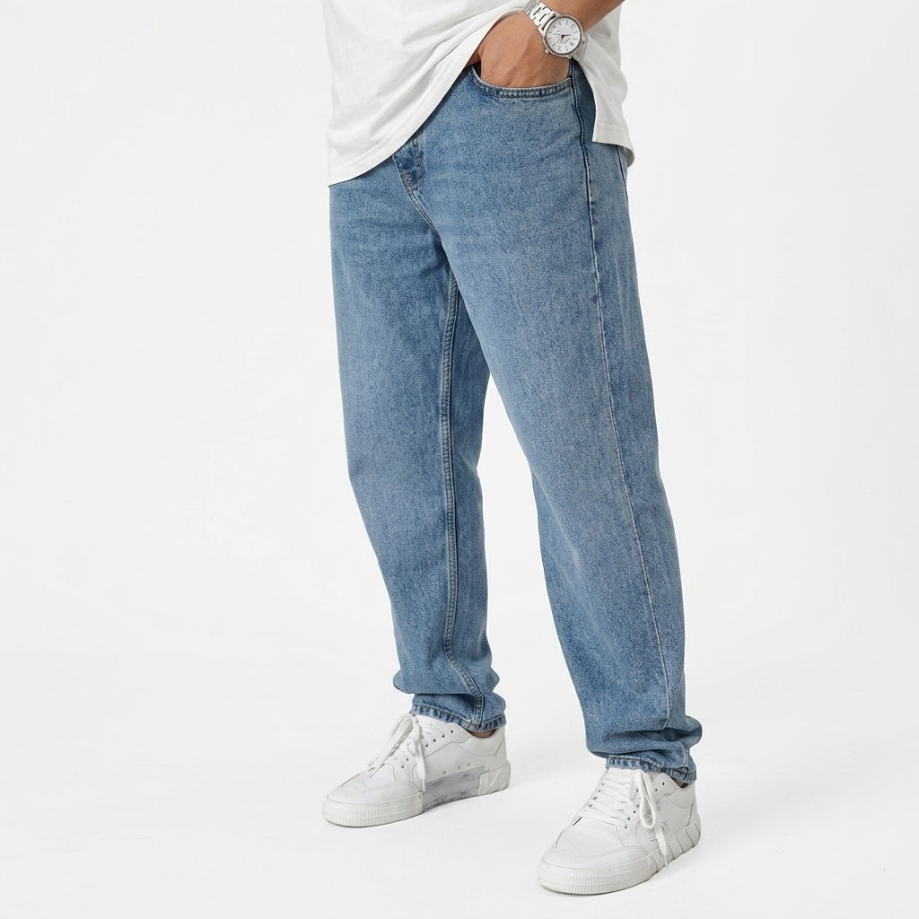 Men's Stretch Jeans – Mid-Rise Straight Leg
