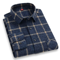Men's 100% Cotton Plaid Shirt – Long Sleeve