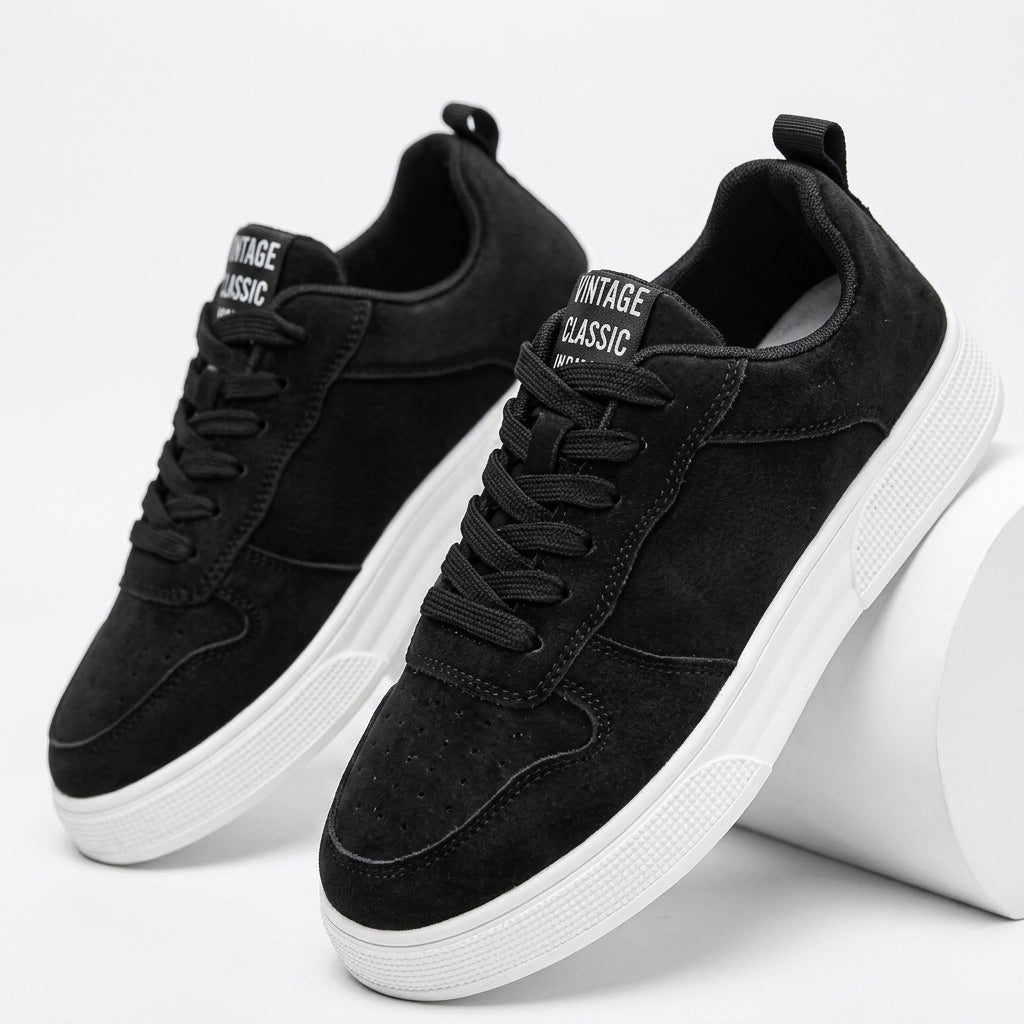 Men's Casual PU Leather Sneakers – Non-Slip Sole