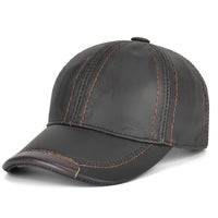 Men's Genuine Cowhide Leather Cap – Winter Ear-Flap Design