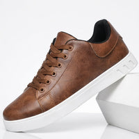 Men's Leather Sneakers – Contrasting White Sole