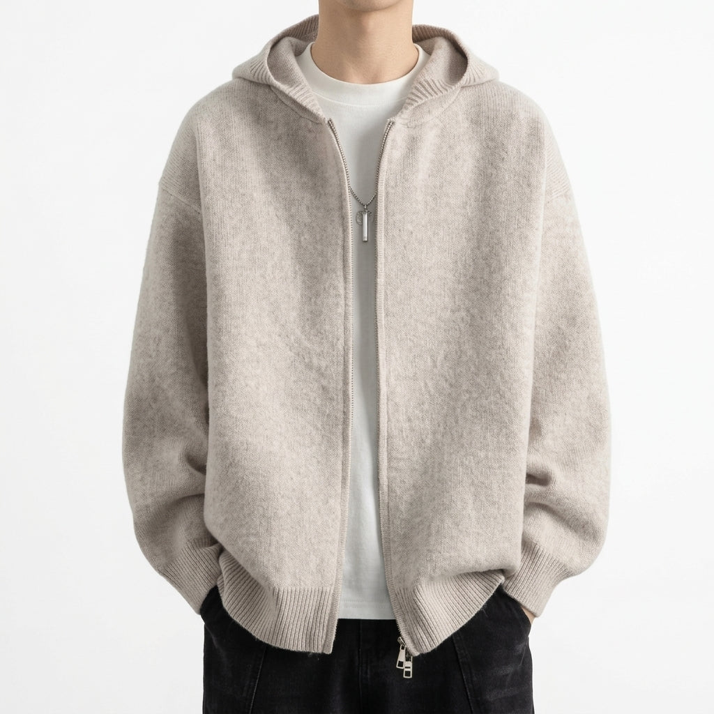 Men's Knitted Hooded Sweater – Casual Layer