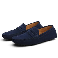 Men's Genuine Suede Penny Loafers – Flexible Sole