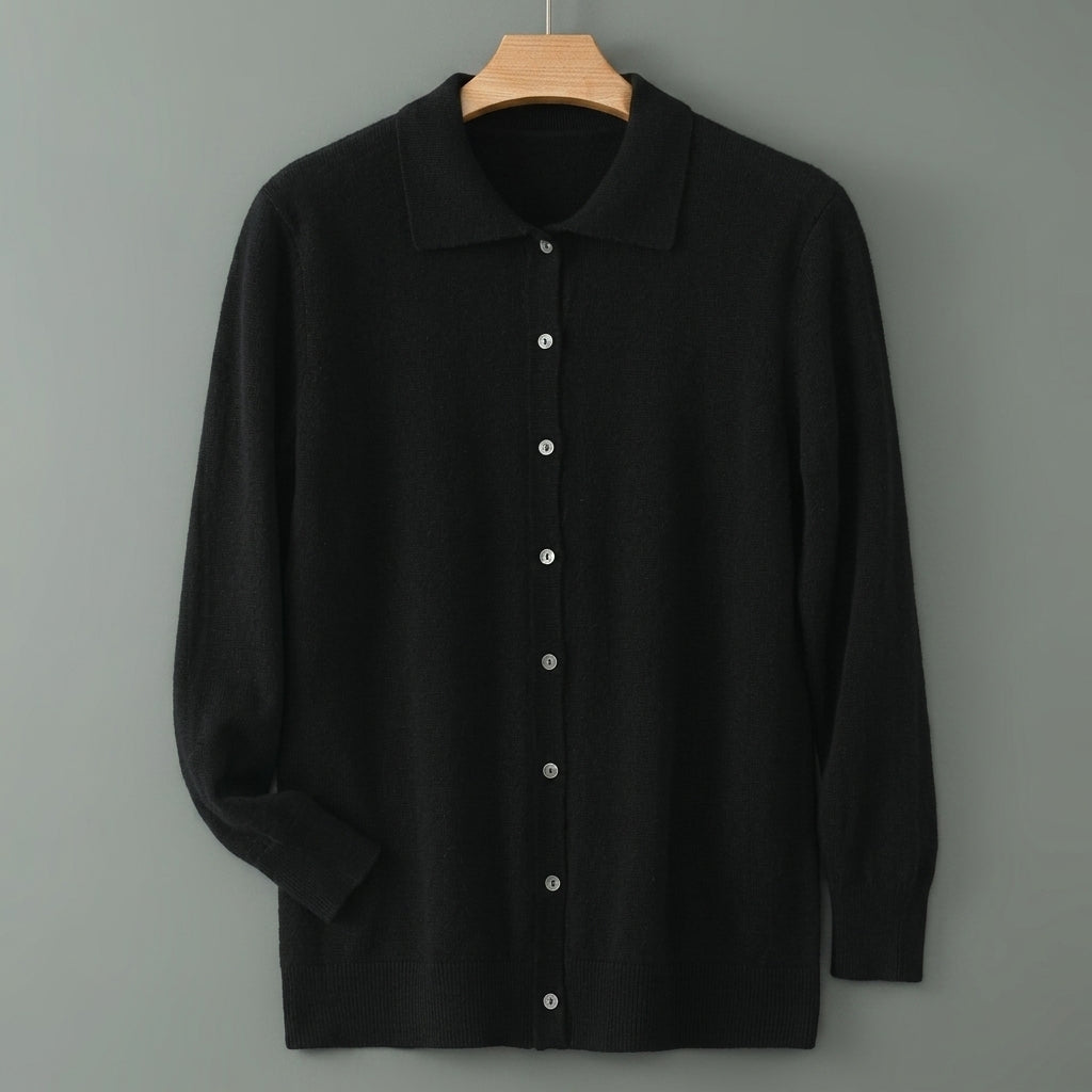 Men's 100% Cashmere Cardigan – Polo Collar