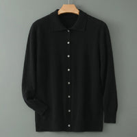 Men's 100% Cashmere Cardigan – Polo Collar