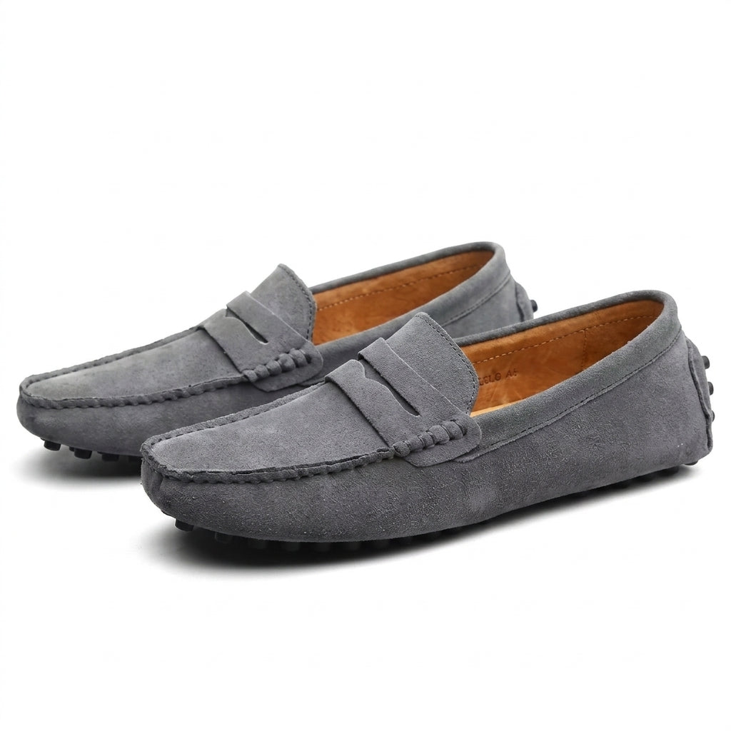 Men's Genuine Suede Penny Loafers – Flexible Sole