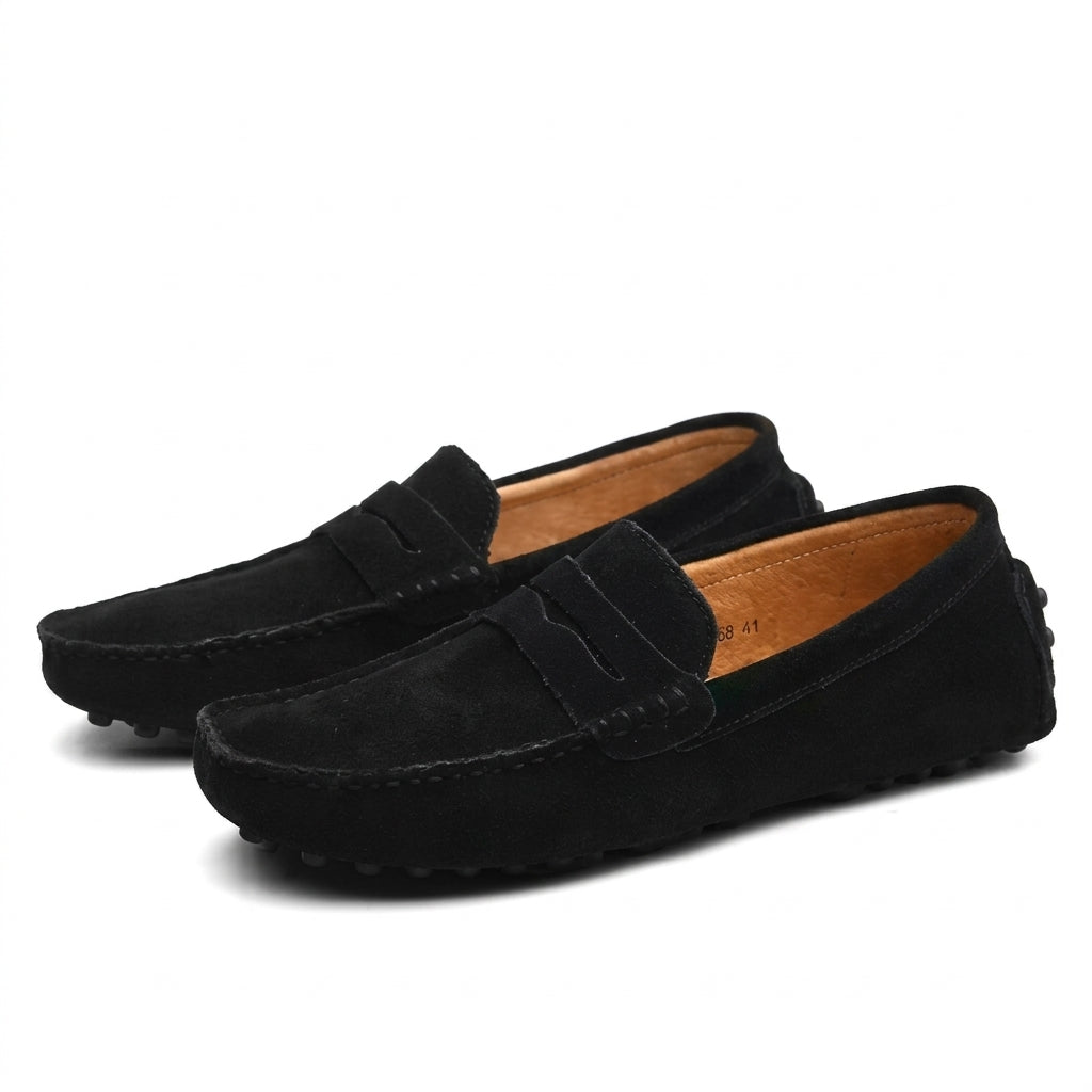 Men's Genuine Suede Penny Loafers – Flexible Sole
