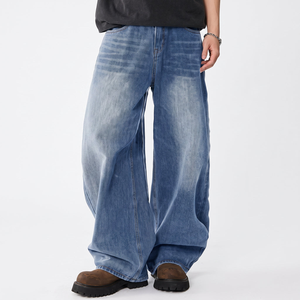 Men's Wide-Leg Jeans – Straight-Cut Cotton Denim