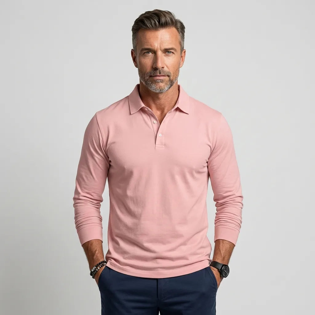 Men's Long-Sleeve Polo – Smart-Casual Refined Fit