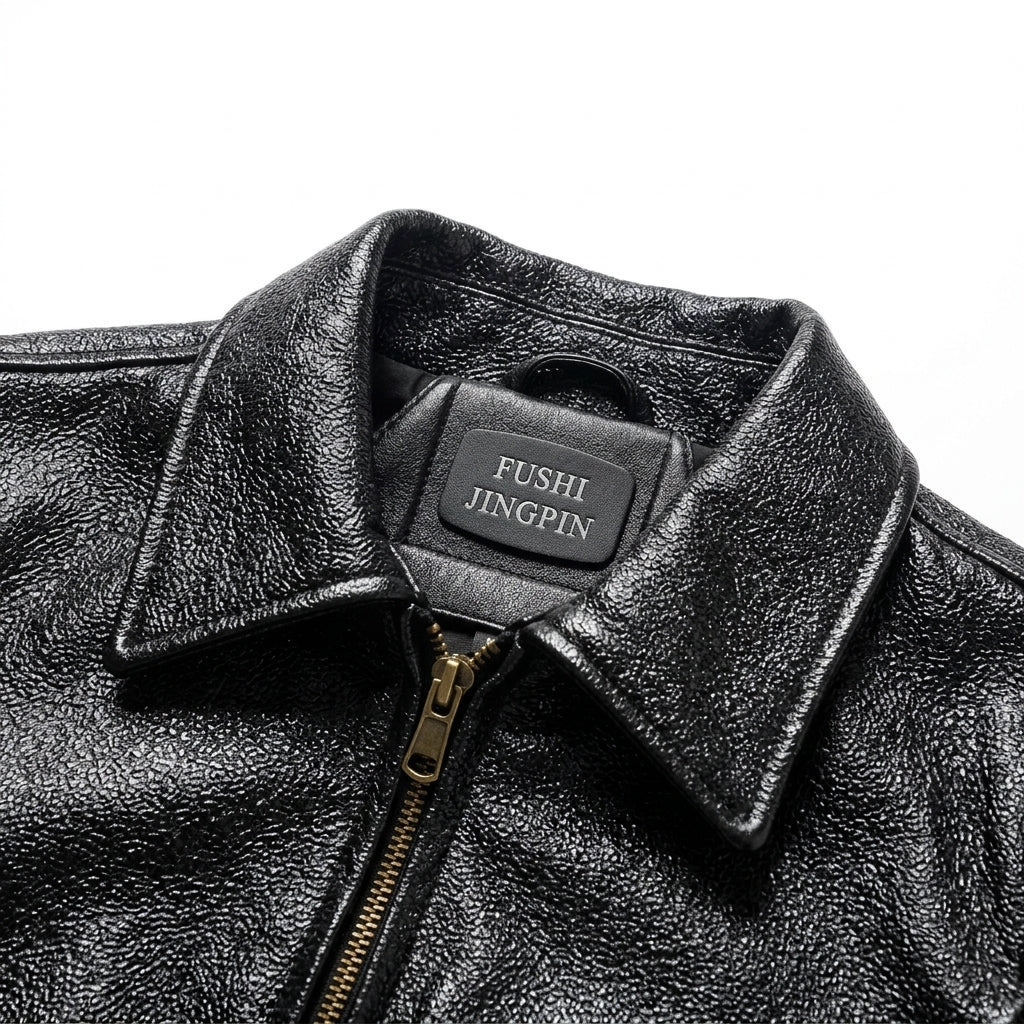 Men's Genuine Cowhide Leather Jacket – Classic Biker Style