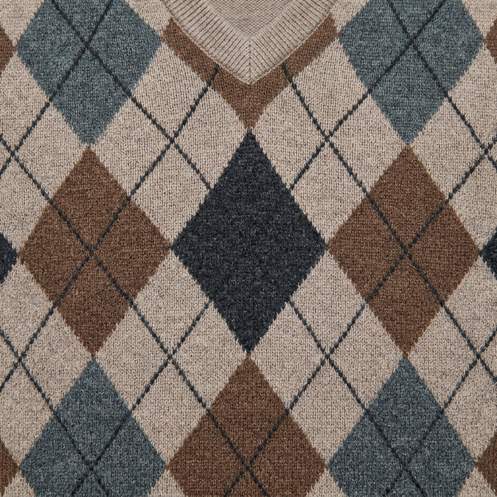 Men's Argyle Knit Vest – V-Neck