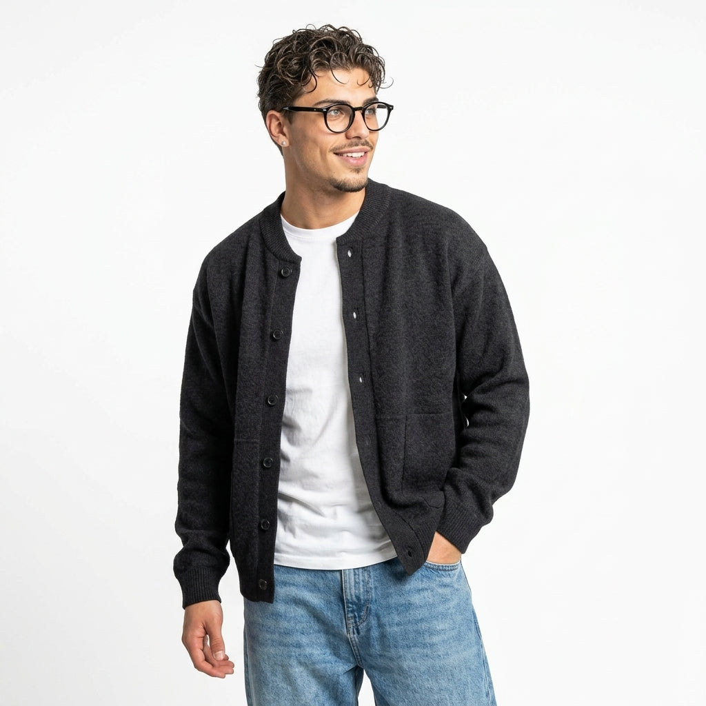 Men's Chunky Knit Cardigan – Button Front