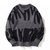 Men's Geometric Wool-Blend Sweater – Jacquard Crew Neck