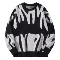 Men's Geometric Wool-Blend Sweater – Jacquard Crew Neck