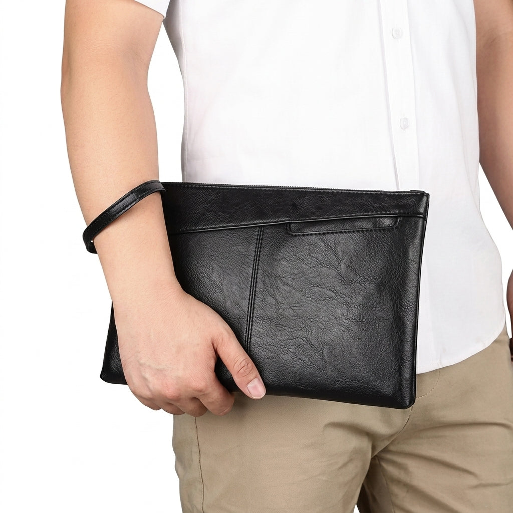 Men's PU Leather Handbag – Polyester Lining