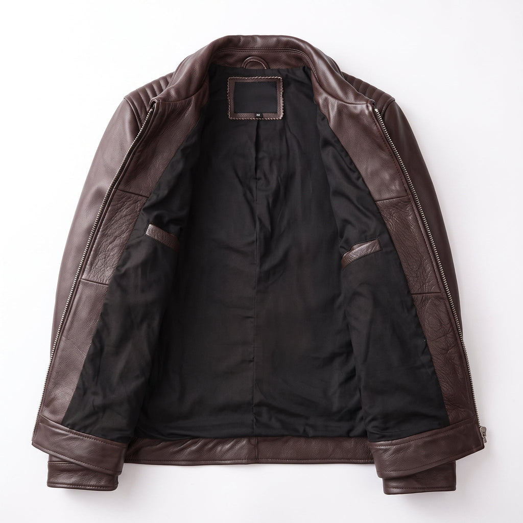 Men's Genuine Cowhide Leather Jacket – Slim Fit