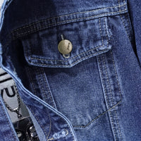 Men's Denim Jacket – Lapel Collar & Utility Pockets