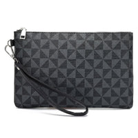 Men's Leather Handbag – Geometric Print