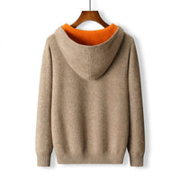 Men's 100% Wool Zip Hoodie – Warm Breathable Knit