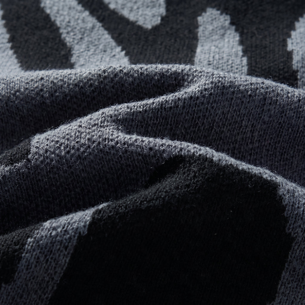 Men's Geometric Wool-Blend Sweater – Jacquard Crew Neck