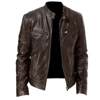 Men's PU Leather Biker Jacket – Loose Fit