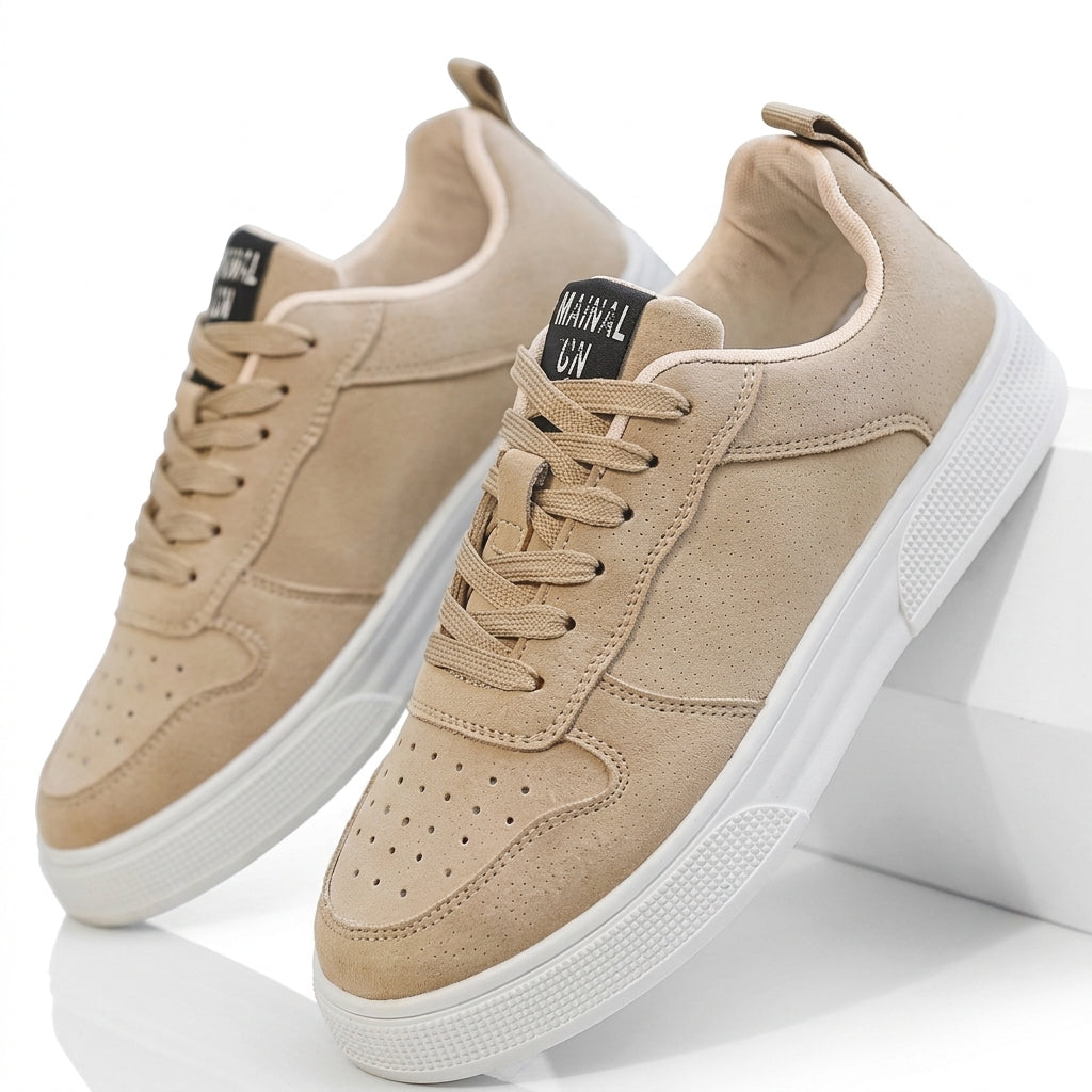 Men's Casual PU Leather Sneakers – Non-Slip Sole