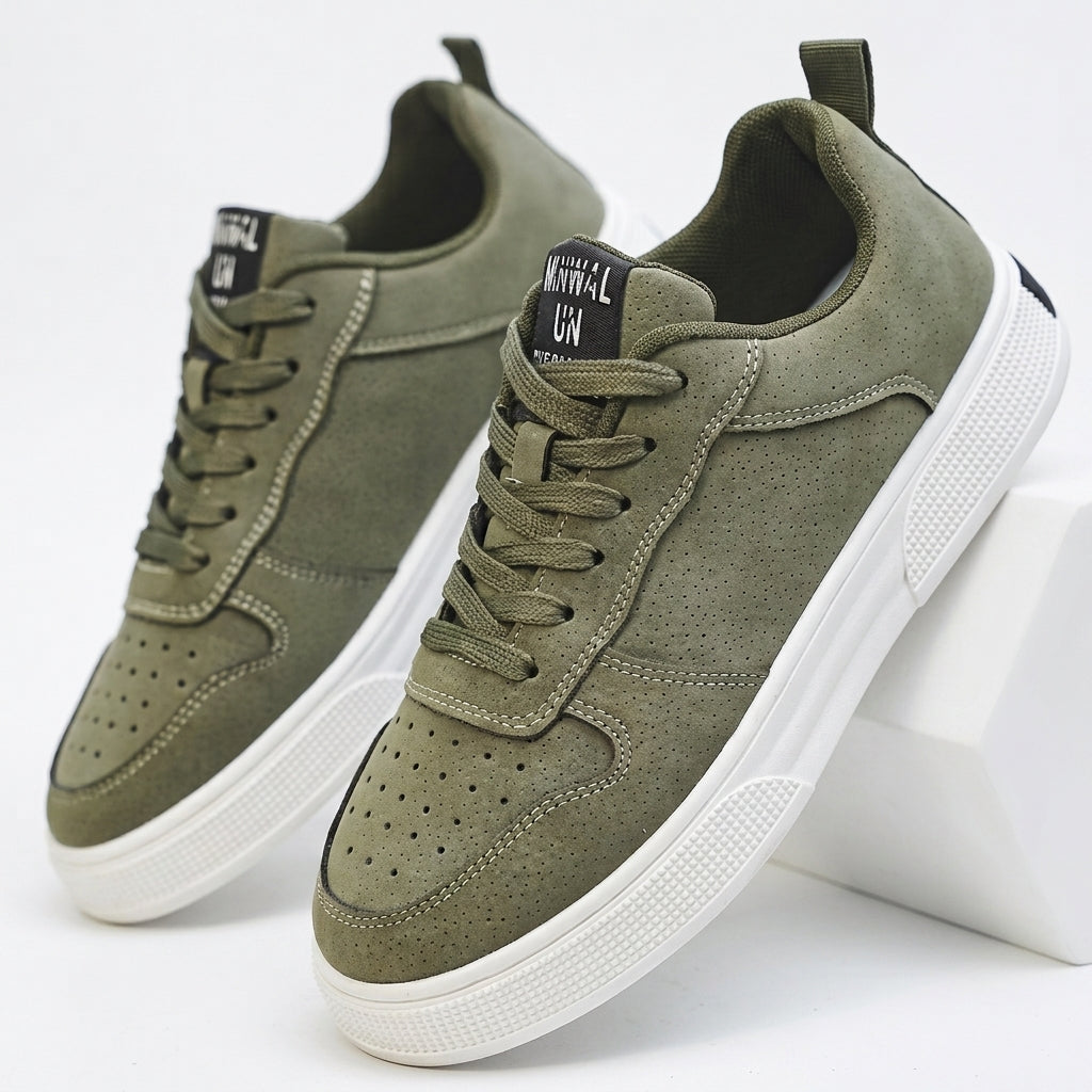 Men's Casual PU Leather Sneakers – Non-Slip Sole