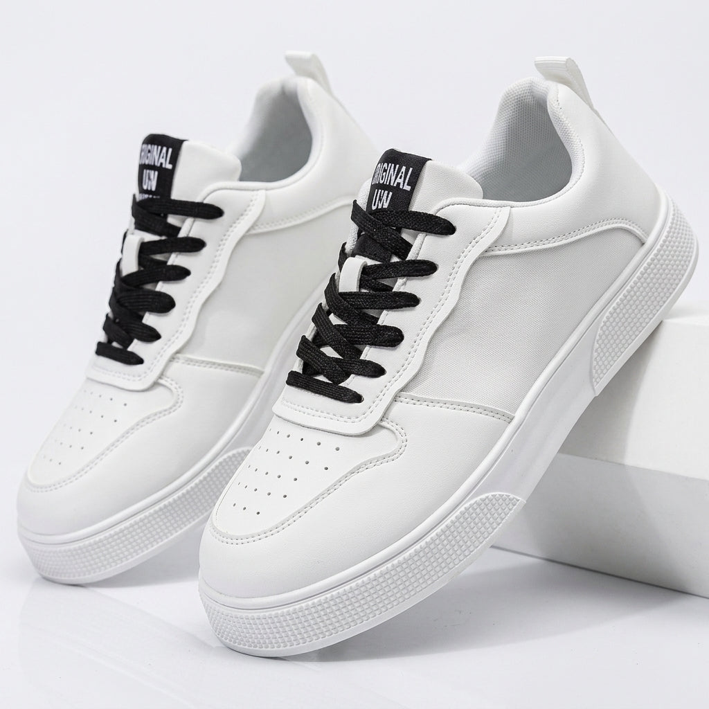 Men's Casual PU Leather Sneakers – Non-Slip Sole