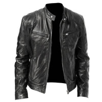 Men's PU Leather Biker Jacket – Loose Fit