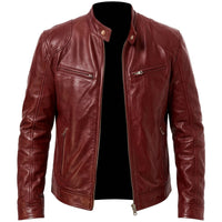 Men's PU Leather Biker Jacket – Loose Fit