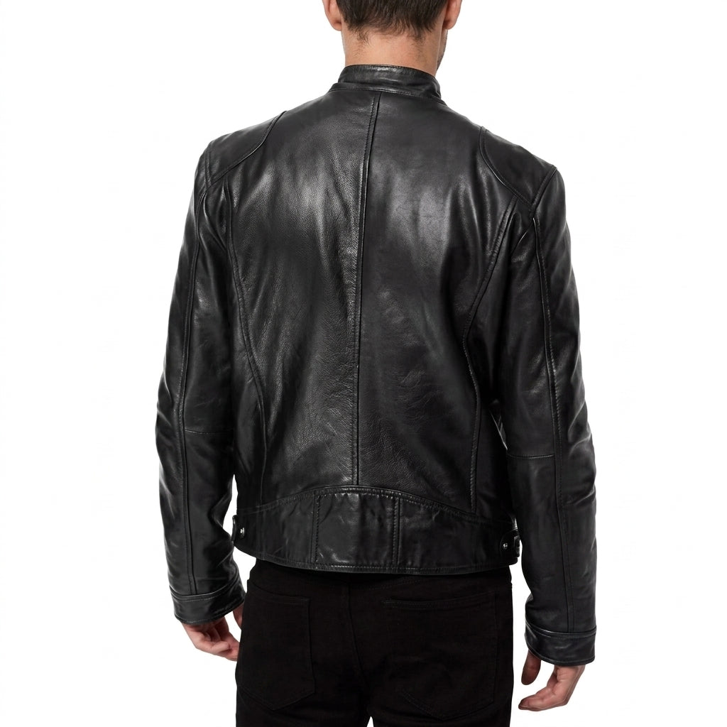Men's PU Leather Biker Jacket – Loose Fit