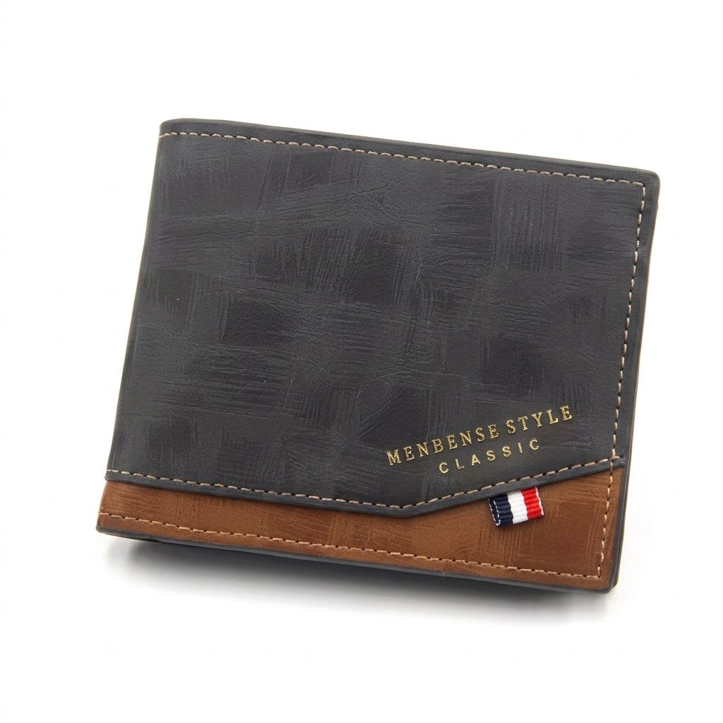 Men's Compact PU Leather Wallet – Multi-Compartment