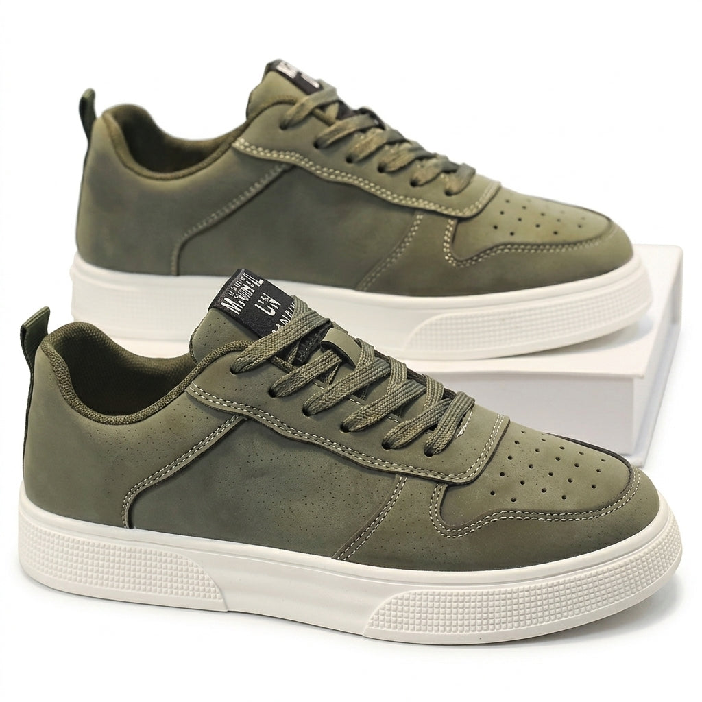 Men's Casual PU Leather Sneakers – Non-Slip Sole