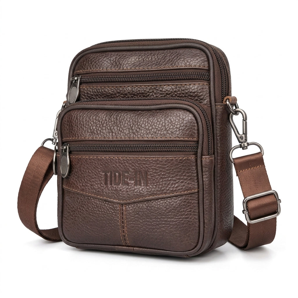 Men's genuine leather crossbody bag