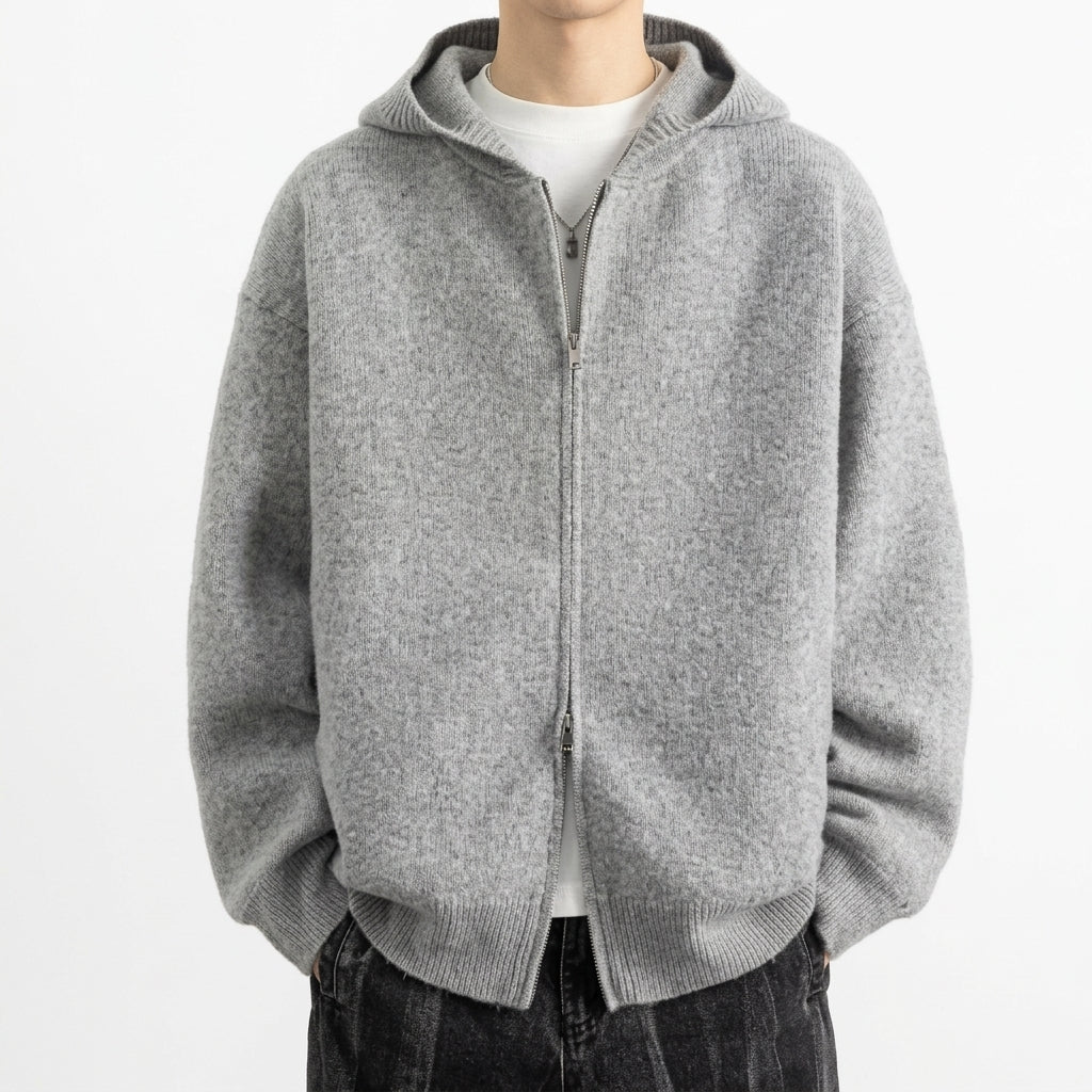 Men's Knitted Hooded Sweater – Casual Layer