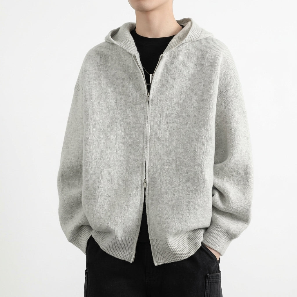 Men's Knitted Hooded Sweater – Casual Layer