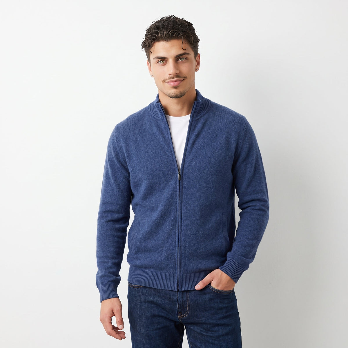 Men's Lightweight Padded Hooded Jacket – Zip Front