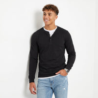 Men's Cotton Henley Shirt – Long Sleeve