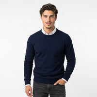 Men's 100% Wool Crew-Neck Sweater – Classic Knit