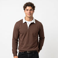 Men's Polo-Collar Sweatshirt – Cotton-Blend Knit
