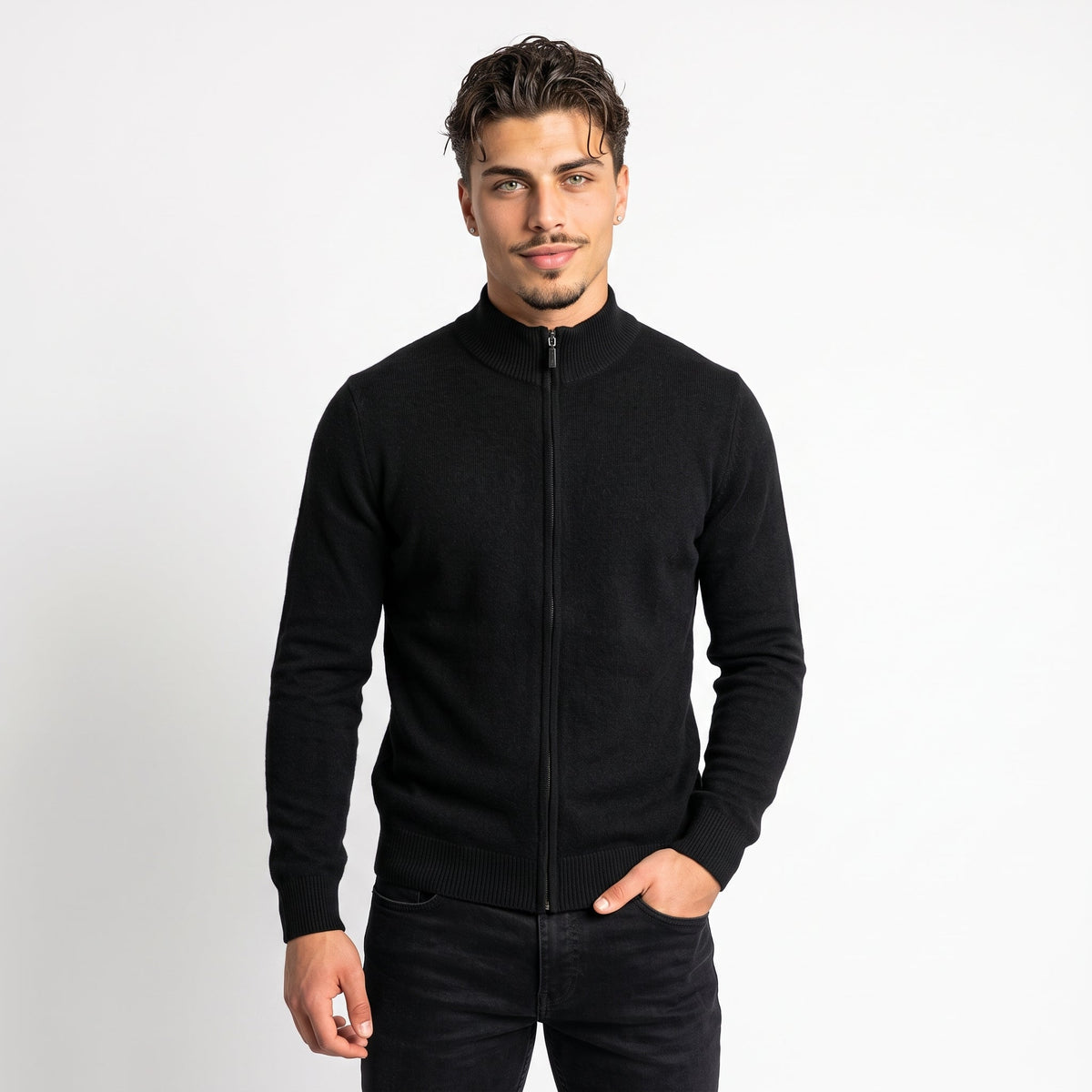 Men's Lightweight Padded Hooded Jacket – Zip Front