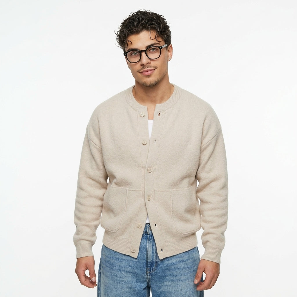 Men's Chunky Knit Cardigan – Button Front