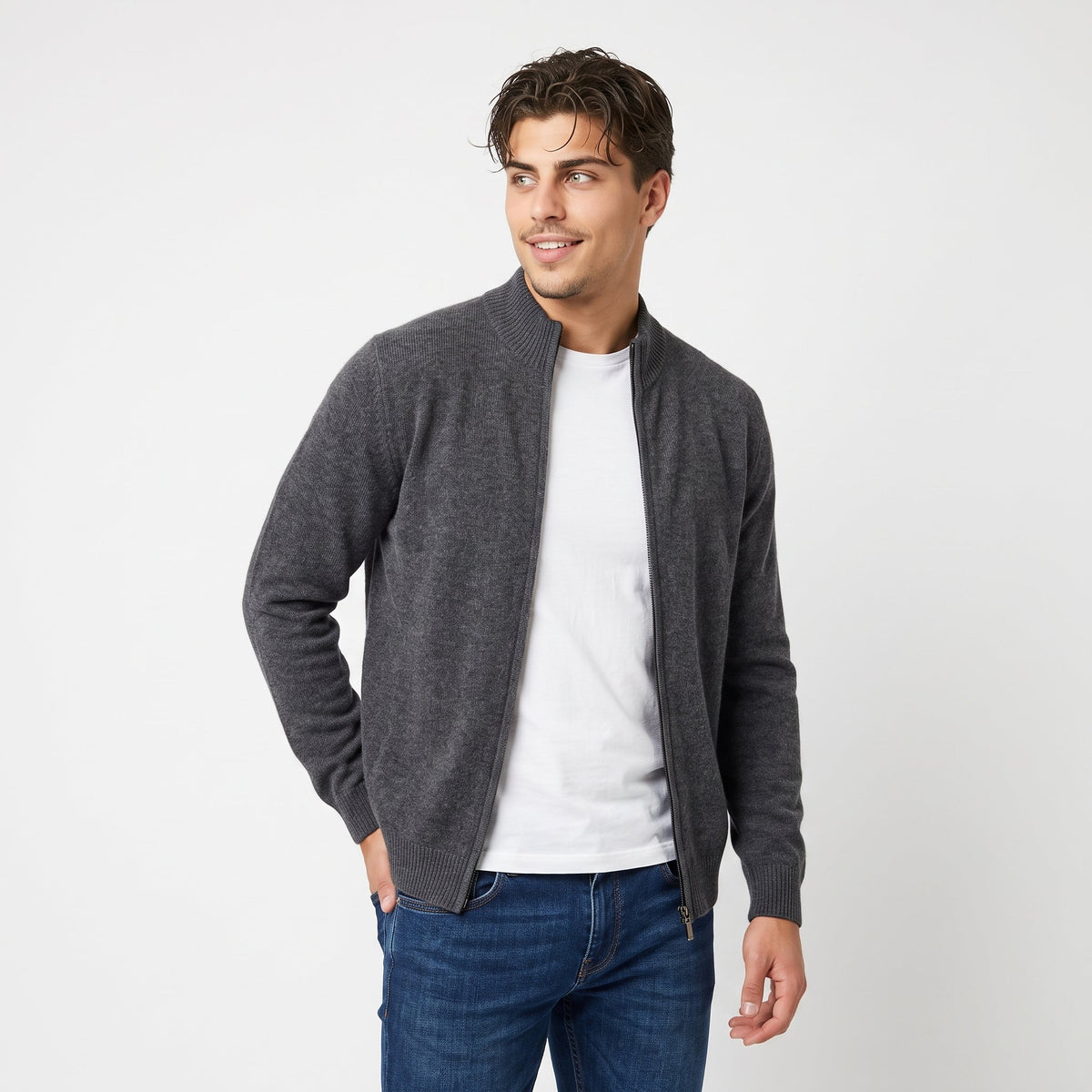Men's Lightweight Padded Hooded Jacket – Zip Front