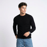 Men's Textured Knit Sweater – Classic Crew Neck