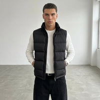 Men's Padded Vest – High Collar & Zip Pockets