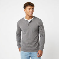 Men's Cotton Henley Shirt – Long Sleeve