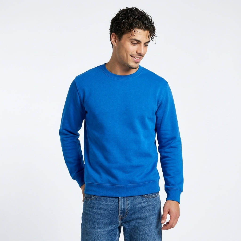 Men's Cotton Crew-Neck Sweatshirt – Minimalist Everyday Fit