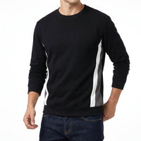 Men's Patchwork Crew-Neck Sweatshirt – Cotton-Blend Knit
