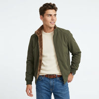 Men's Fleece-Lined Jacket – Stand Collar & Zip Front